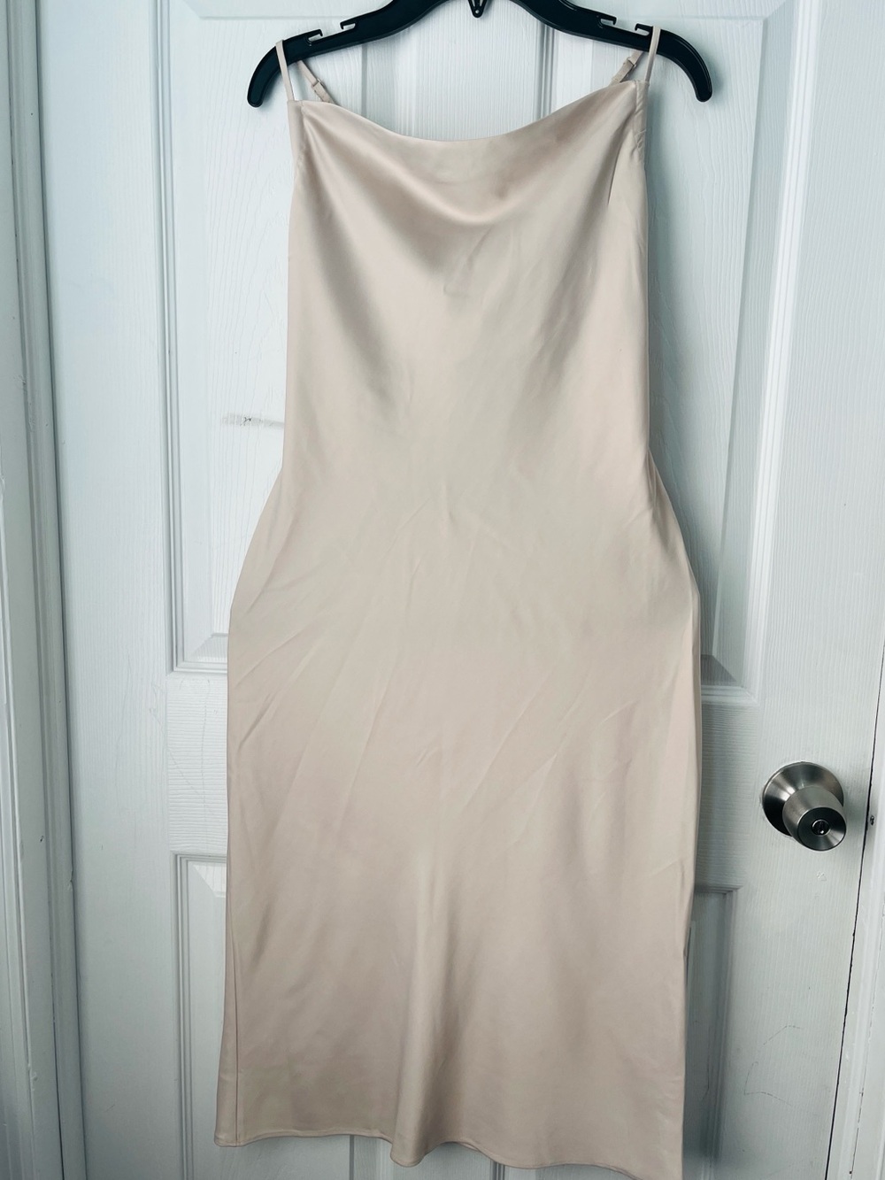 Express Neutral Cream Slip Midi Dress - Picture 1 of 4